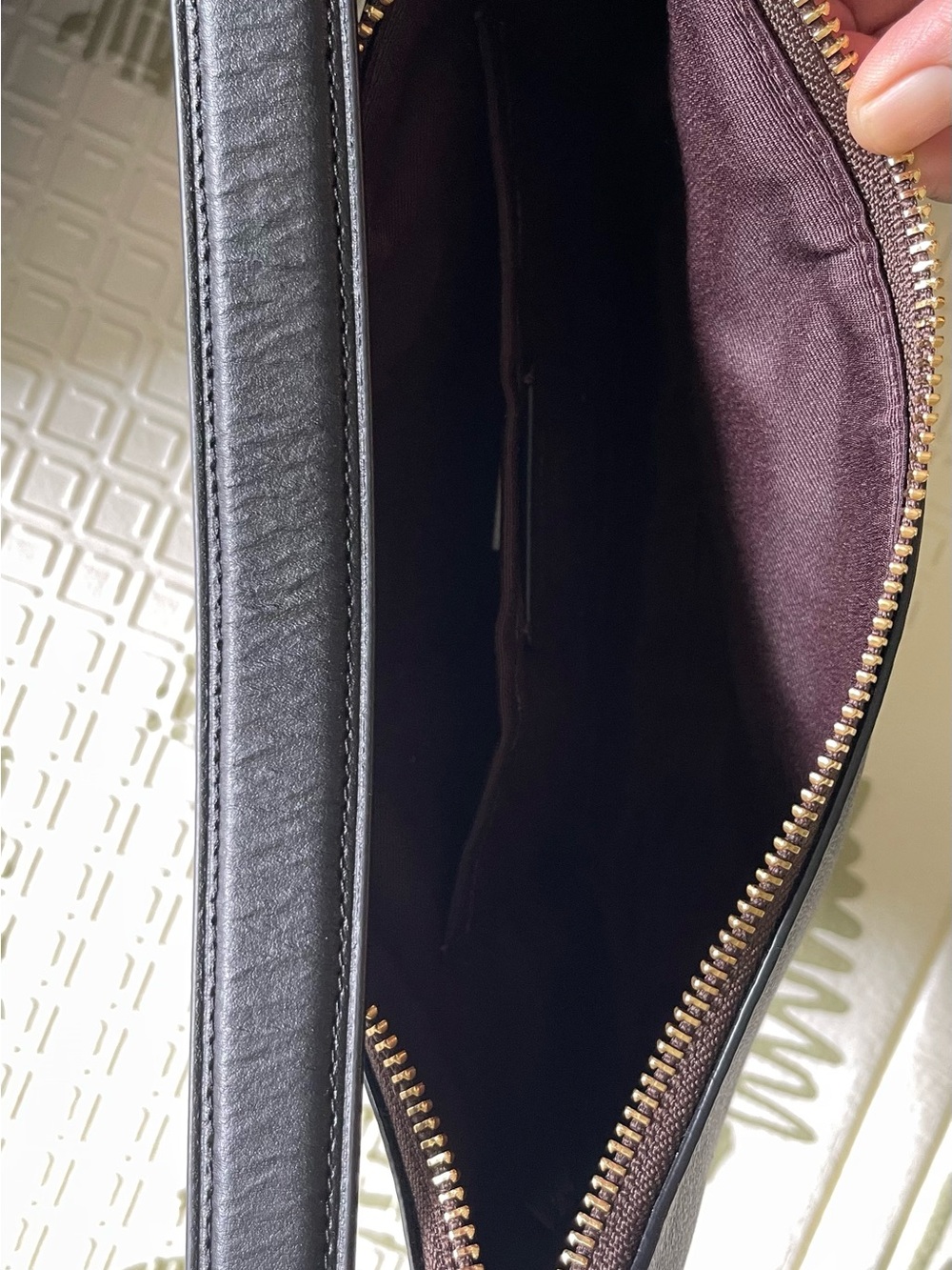 Coach Dark Brown Signature Half Moon Shoulder Bag with Gold Hardware - Picture 4 of 6